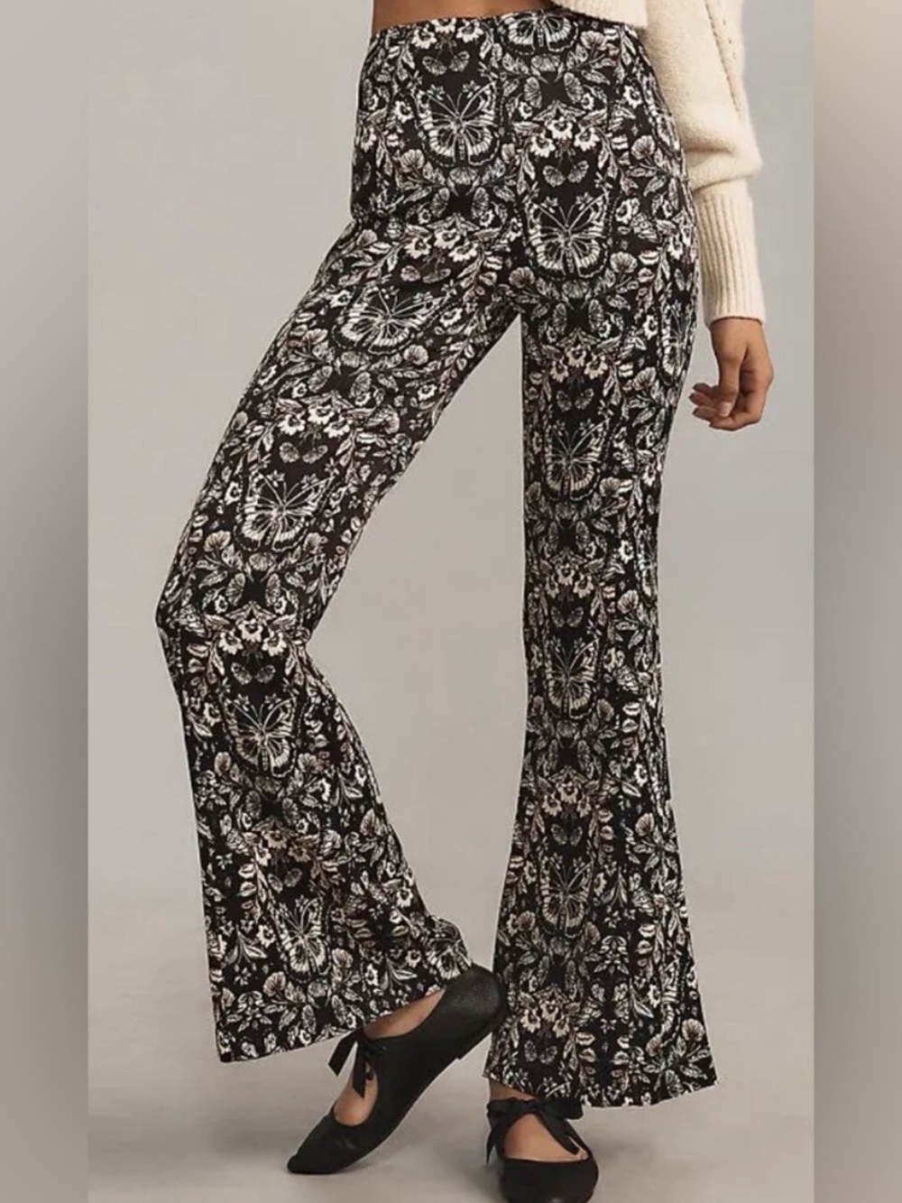 Anthropologie Satin Butterfly Flare Pants - Worn Once - Size 10